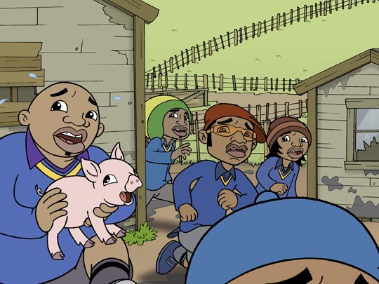 Boys-running-with-a-pig_bro_Town_A-Vegetarian-at-my-Table.jpg